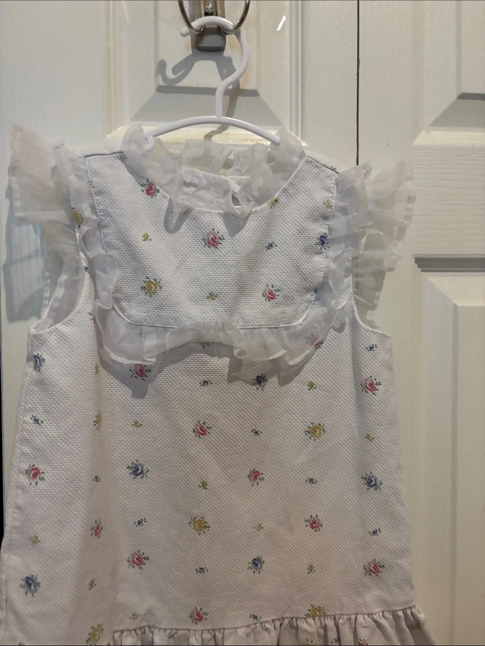 Janie and Jack White Dress with Pink Blue and Yellow Floral Print